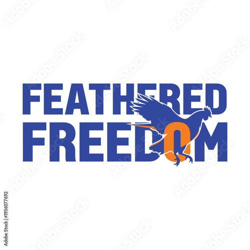 Feathered Freedom logo with eagle and bold text on white background tshirt design