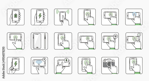 Mobile Phone Gestures Icons