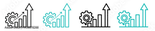 Business growth and development icons