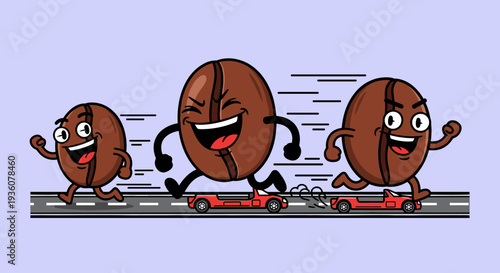 Three cartoon avocados skateboarding together happily.