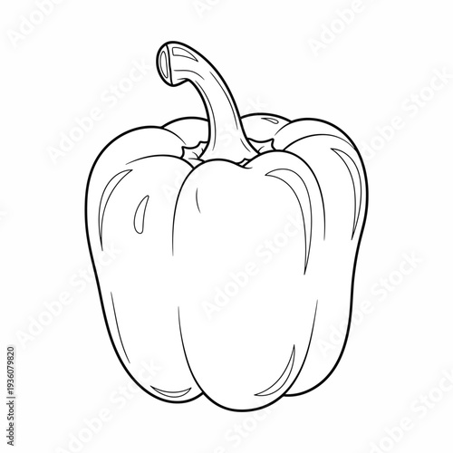 Bell Pepper Line Art
