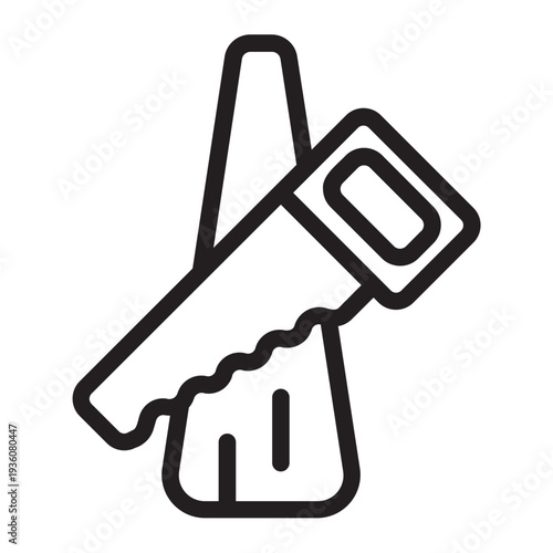 hand saw line icon