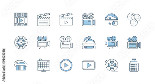 Film icons entertainment media cinema