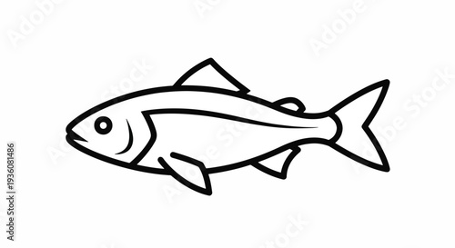 Simple Fish Line Art
