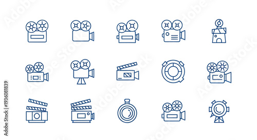 Film and cinema icon set