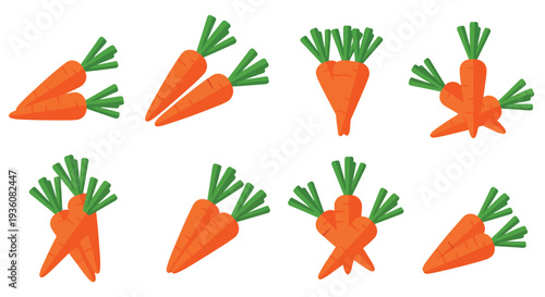 Set of Orange Carrots