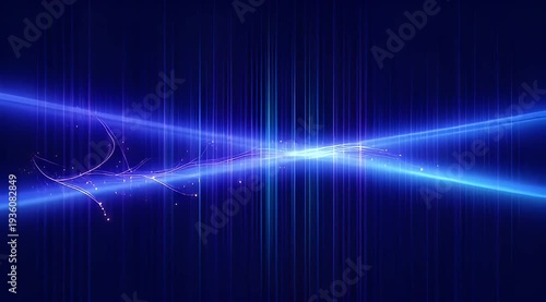 Abstract dark blue background with glowing lines and light effects visual