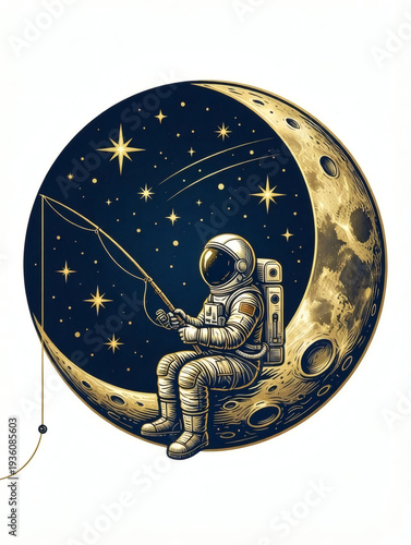 Astronaut Fishing on the Moon