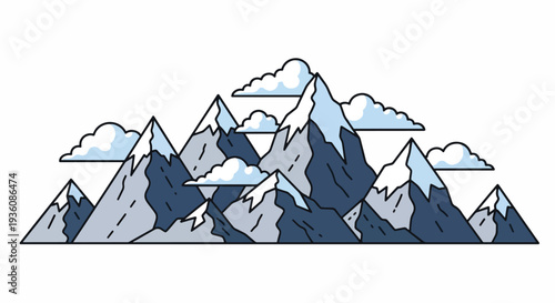 Mountain Range with Snowy Peaks