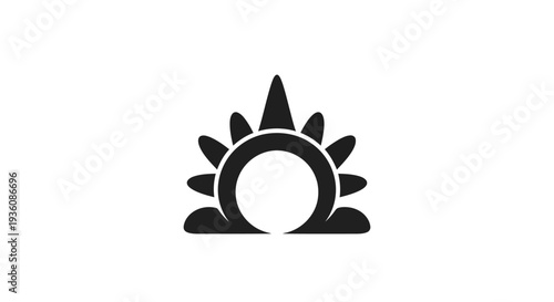 Abstract sun symbol icon on white