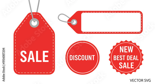 Red Sale Tags and Labels