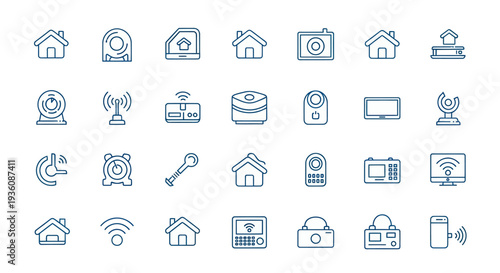 Smart home icons set isolated