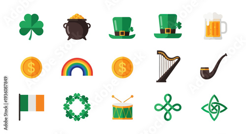 St patricks day icon set