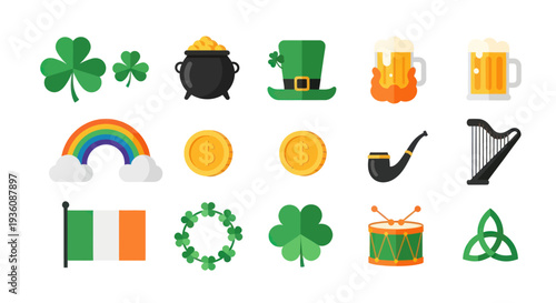 St patricks day symbols illustration