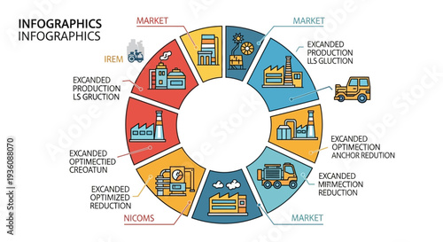 Circular infographic illustrating exchange rate regulation with industrial icons and market symbols in a colorful diagram on a white background