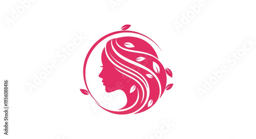 Beauty silhouette with floral design