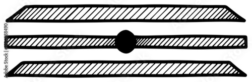 Set of three decorative horizontal text dividers with vintage hatched textures