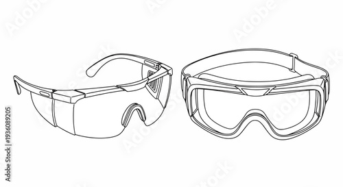 Safety Goggles Outlines