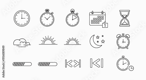 Time and Weather Icons Set