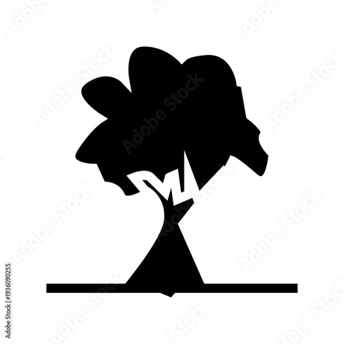 vector silhouette of a tree plant glyph icon