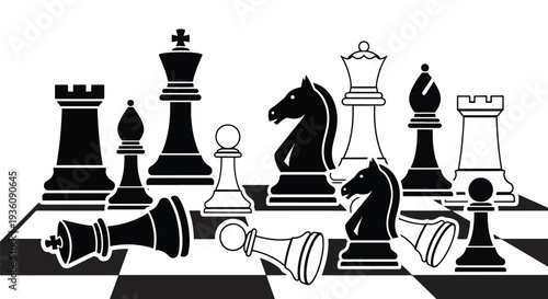Chess Pieces on Board