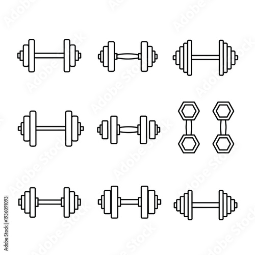 Dumbbell Icons Set