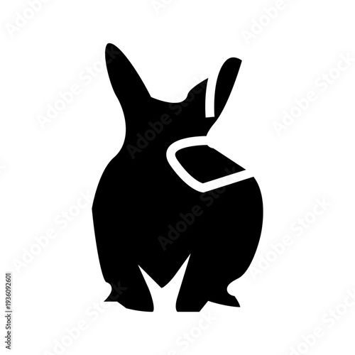 black rabbit glyph icon illustration vector