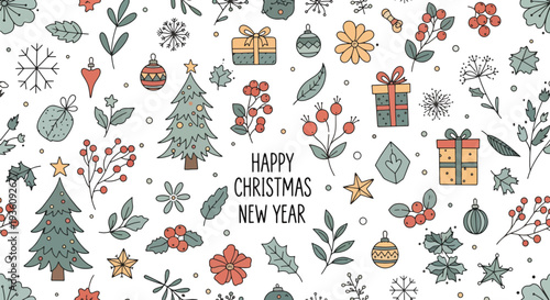 Christmas New Year Icons