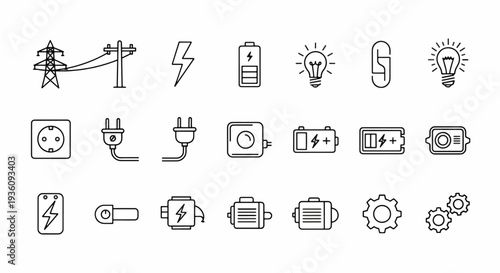 Electricity Icons Set