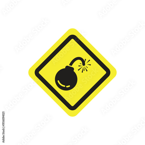 flat design vector bomb hazard signs