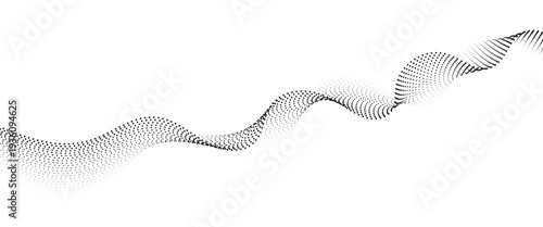 Flowing Dot Wave halftone gradient pattern on transparent background
