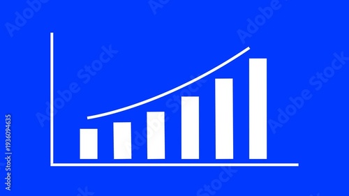 Animated business chart showing rising profits and upward trend in statistics.