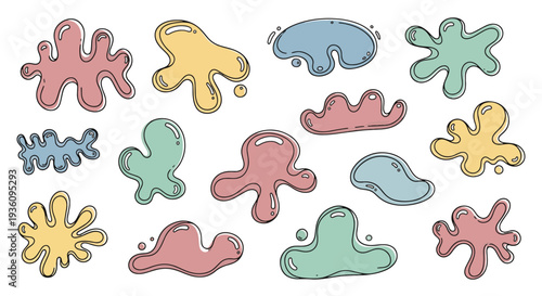 Colorful Amoeba Shapes Collection