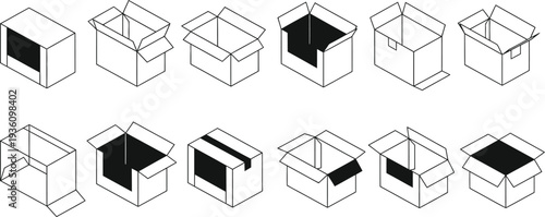 Isometric views of 3d cubes with various cutaway sections