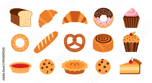 Bakery items illustration