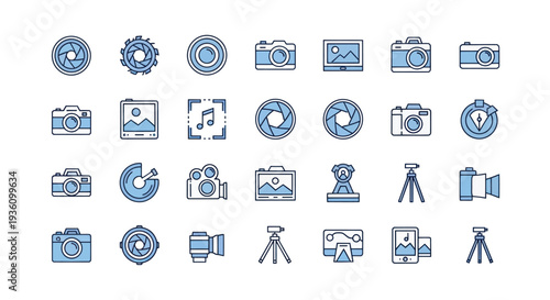 Camera icons set design