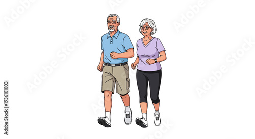 Elderly couple practicing tai chi together outdoors in a serene environment
