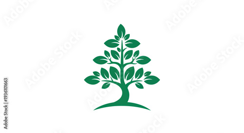 Green tree illustration on white background