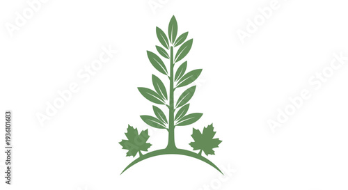 Green tree illustration on white background
