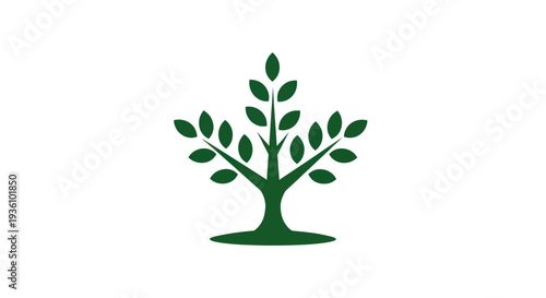 Green tree illustration on white background