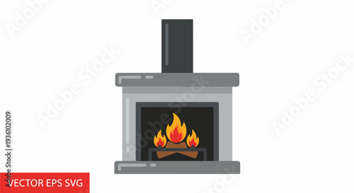 Cozy Fireplace with Burning Flames