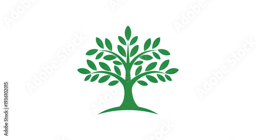 Green tree illustration on white background