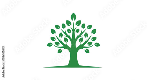 Green tree illustration on white background