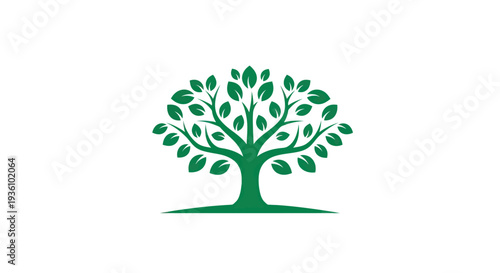 Green tree illustration on white background
