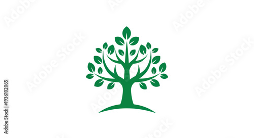 Green tree illustration on white background