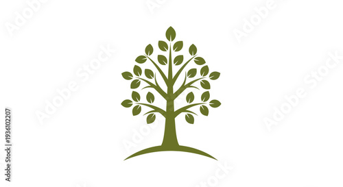 Green tree illustration on white background
