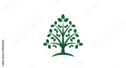 Green tree illustration on white background