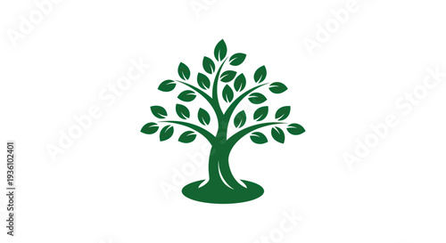 Green tree illustration on white background