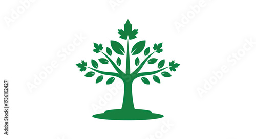 Green tree illustration on white background