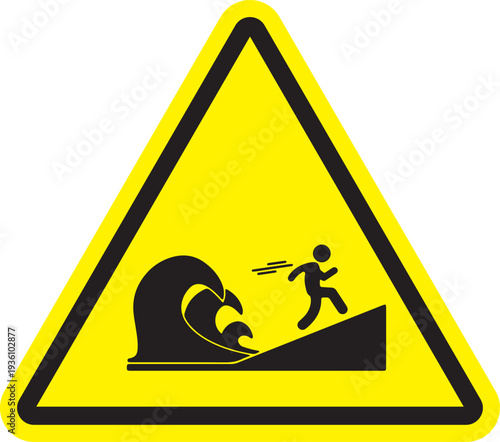 Tsunami Warning Sign Danger Alert Symbol